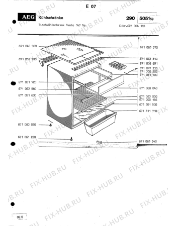 Взрыв-схема холодильника Aeg SANTO 147 NA - Схема узла Section1
